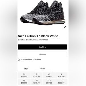 NIKE Lebron 17 In the Arena BQ3177-002 Basketball Shoes size 10.5